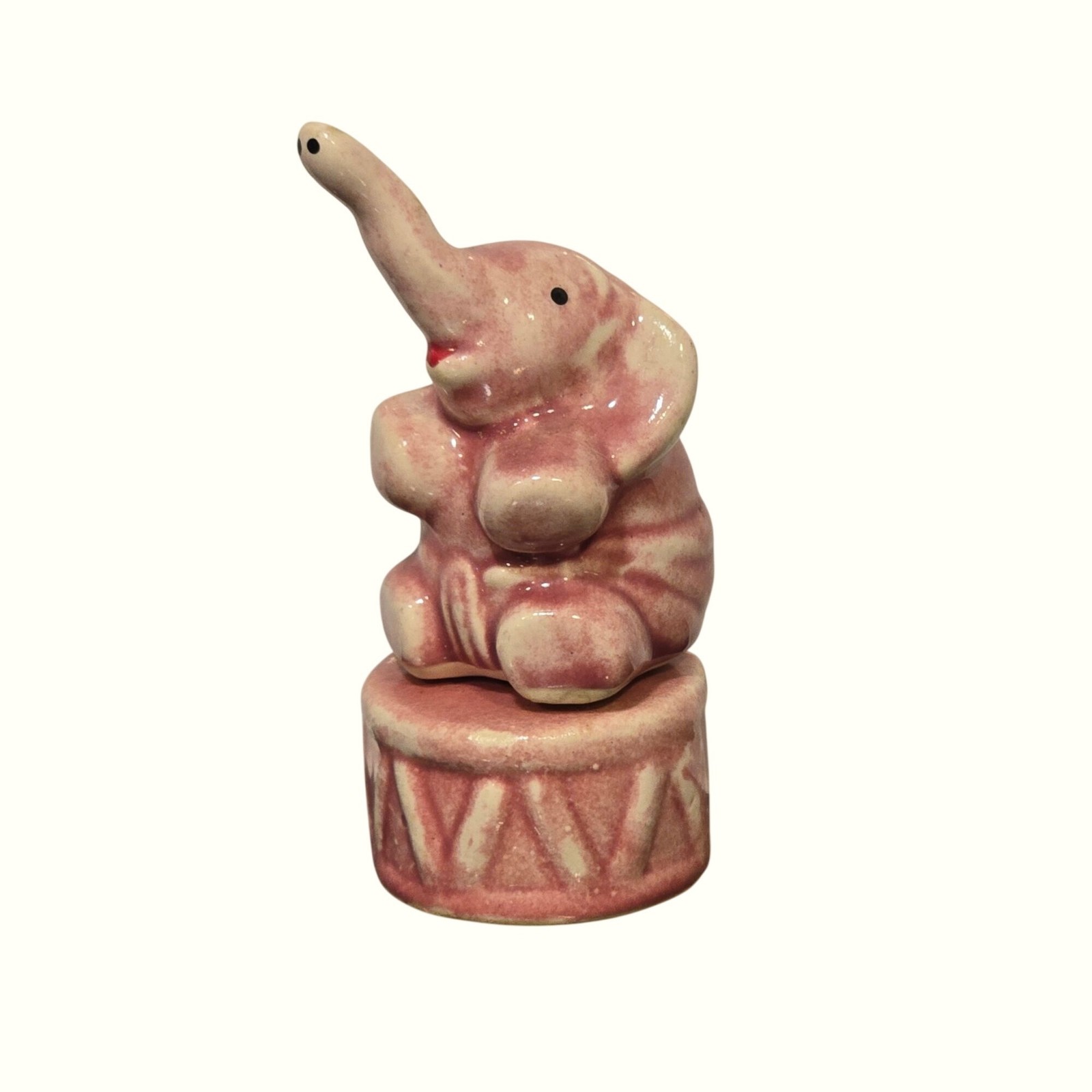 Vintage Japan Pink Porcelain Circus Elephant on Drum Figurine Kitsch Decor 1950s Vintage Japan Pink Porcelain Circus Elephant on Drum Figurine Kitsch Decor 1950s