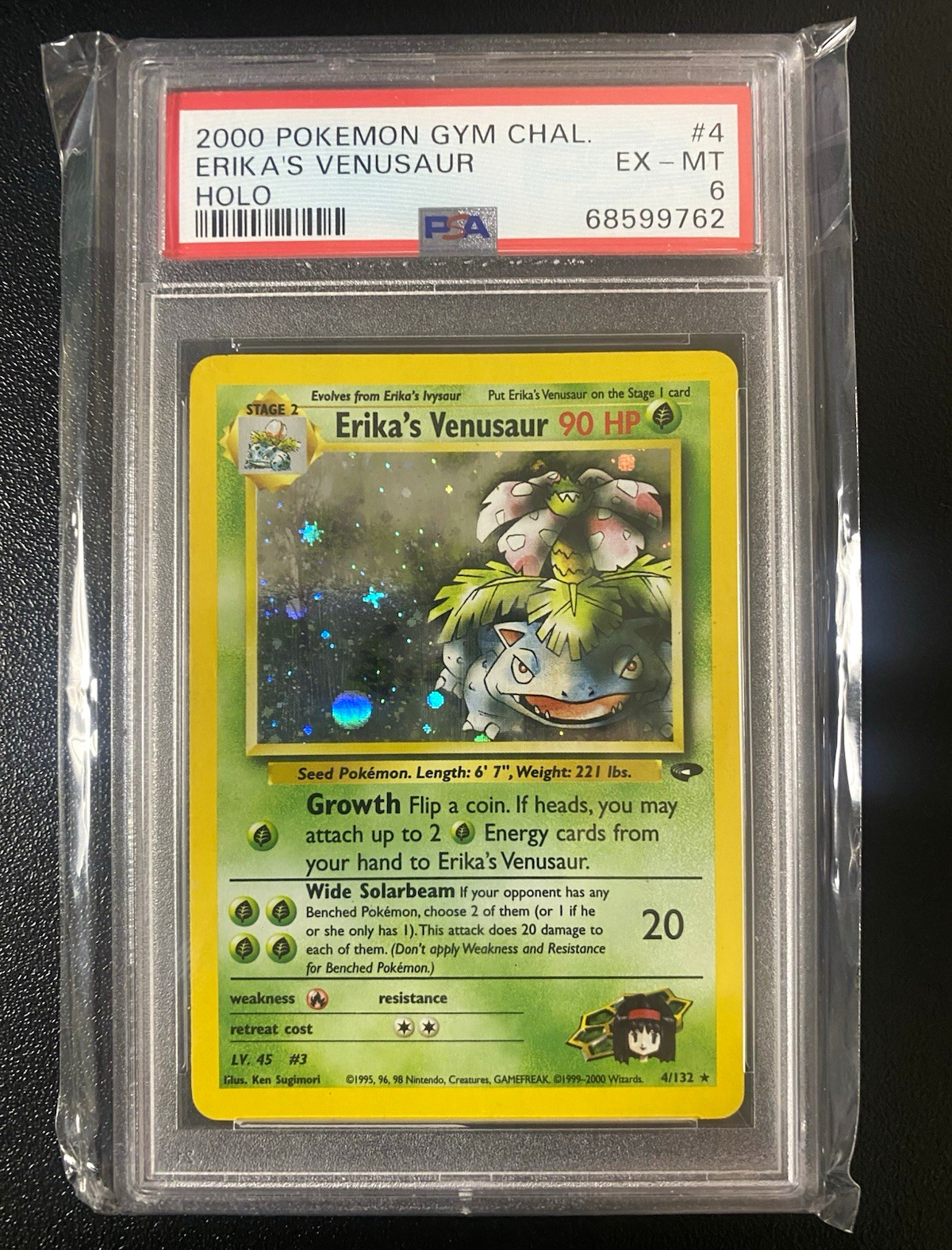 Pokémon 2000 Gym Challenge Erika's Venusaur Holo 4/132 PSA 6 68599762 Pokémon 2000 Gym Challenge Erika's Venusaur Holo 4/132 PSA 6 68599762