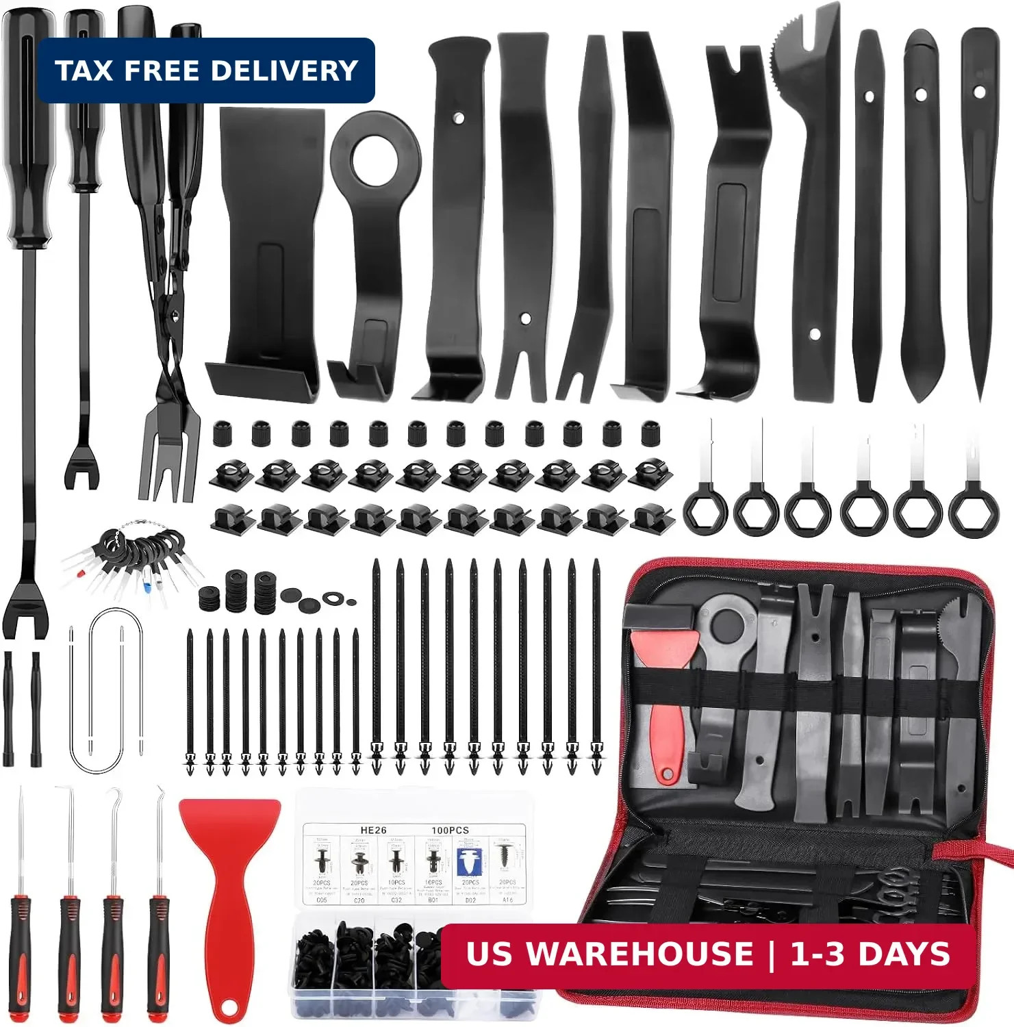 248pcs Trim Removal Tool, Pry Tool, Door Panel Removal Tool Kit | Fasteners Remo 248pcs Trim Removal Tool, Pry Tool, Door Panel Removal Tool Kit | Fasteners Remo