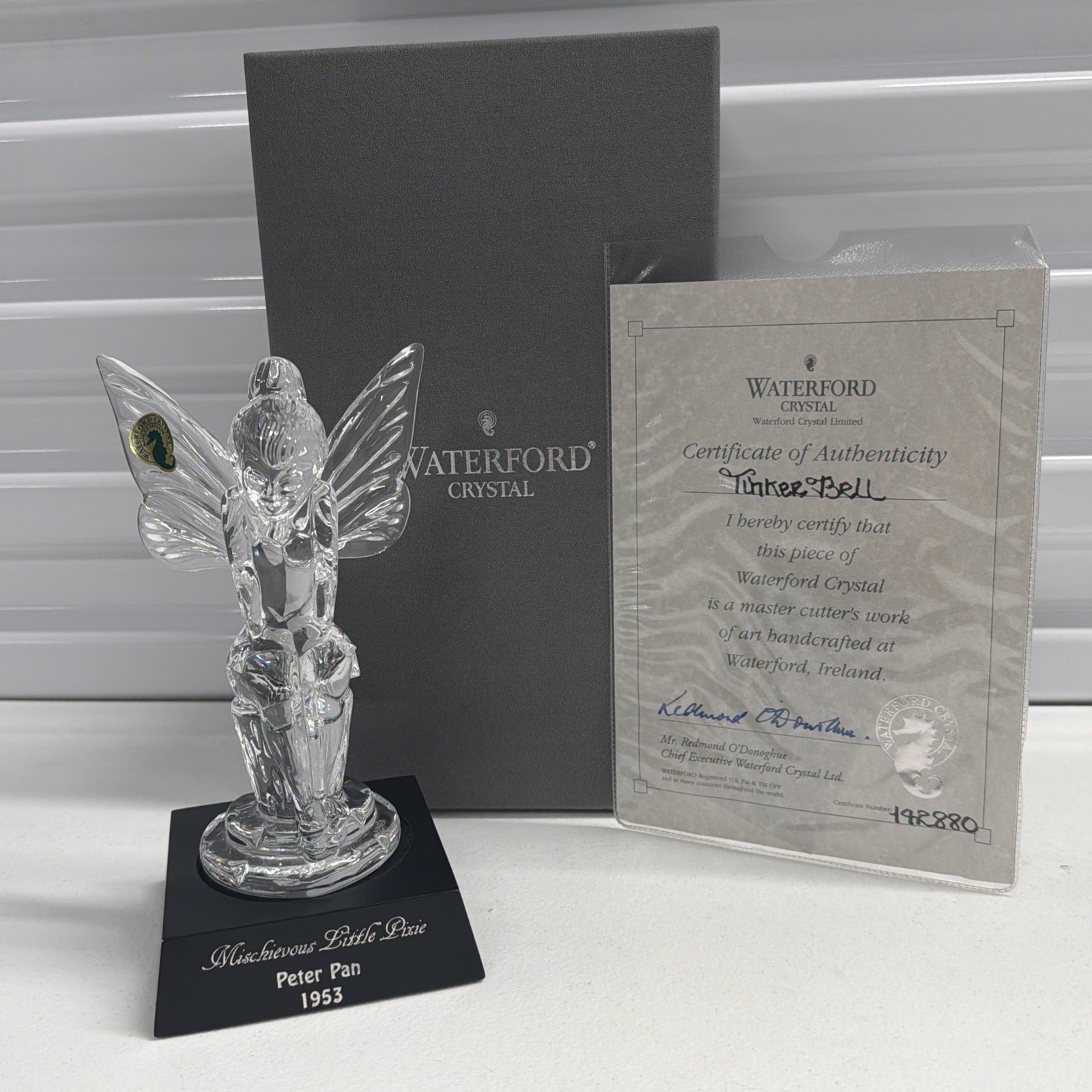 Waterford Crystal Tinker bell Mischievous Little Pixie W/ Box & COA Waterford Crystal Tinker bell Mischievous Little Pixie W/ Box & COA