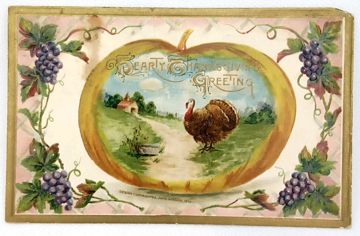 Antique 1912 John Winsch Thanksgiving Postcard Posted Milwaukee Wisconsin Antique 1912 John Winsch Thanksgiving Postcard Posted Milwaukee Wisconsin