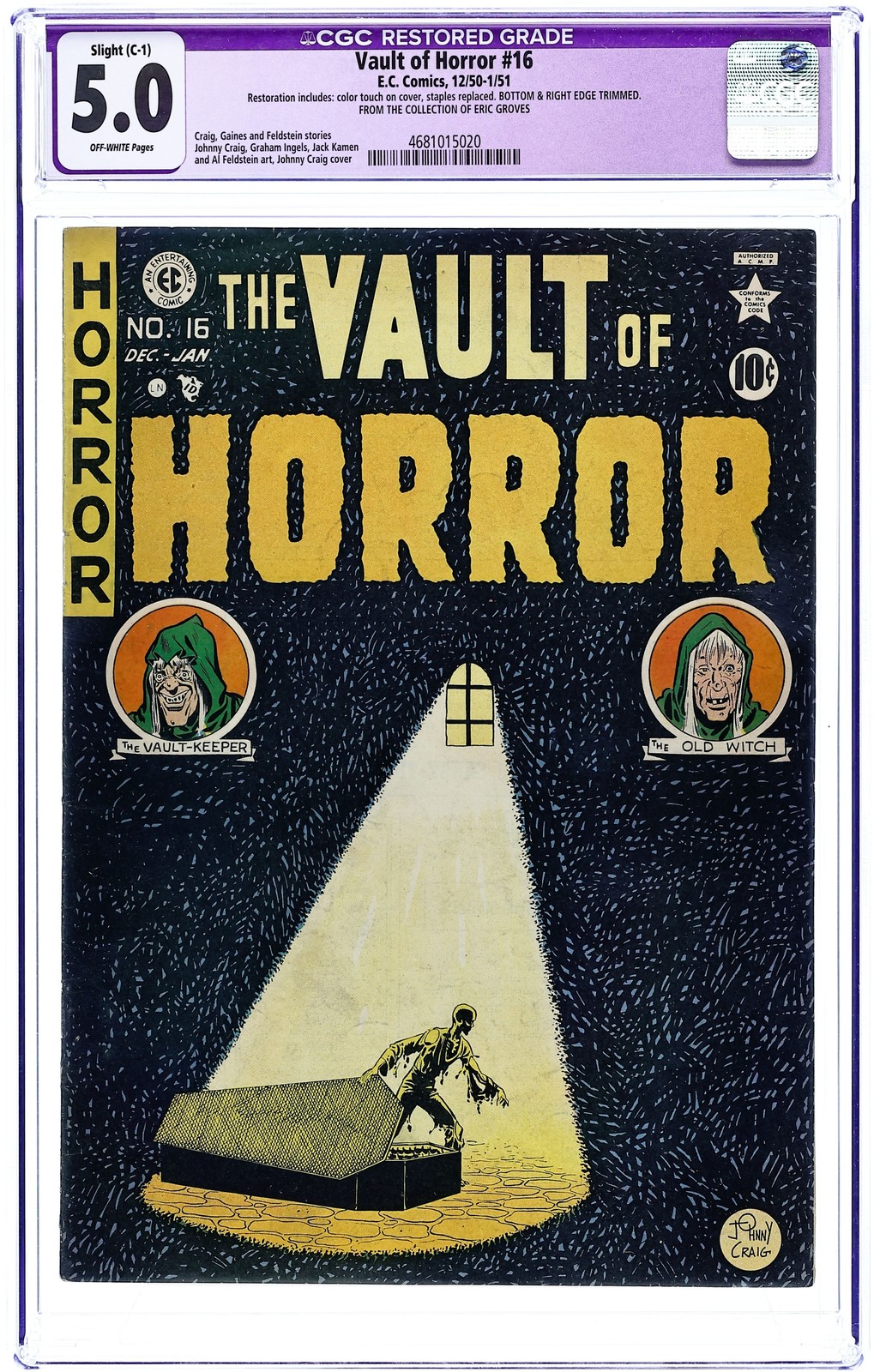 Vault of Horror #16 CGC 5.0 RESTORED 1950 4681015020 Vault of Horror #16 CGC 5.0 RESTORED 1950 4681015020