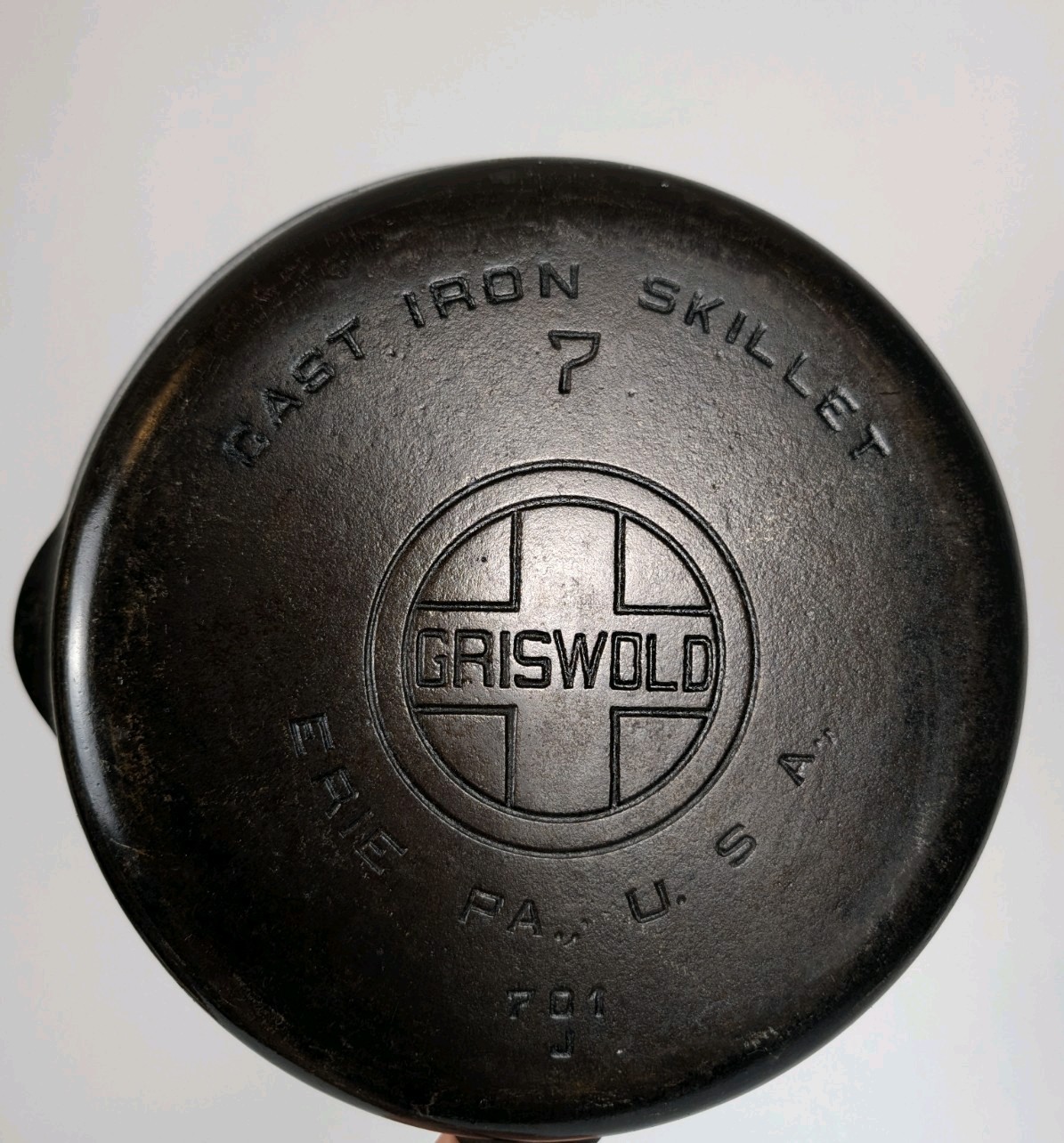 Vintage Griswold No. 7 Cast Iron Skillet Large Block Logo Erie PA 701 Antique Vintage Griswold No. 7 Cast Iron Skillet Large Block Logo Erie PA 701 Antique