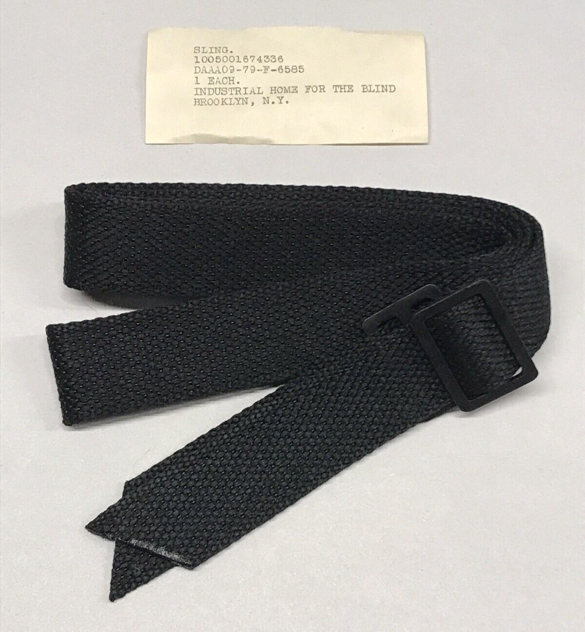 Black Nylon 50" Small Arms Sling NOS Dated 77-79 Black Nylon 50" Small Arms Sling NOS Dated 77-79