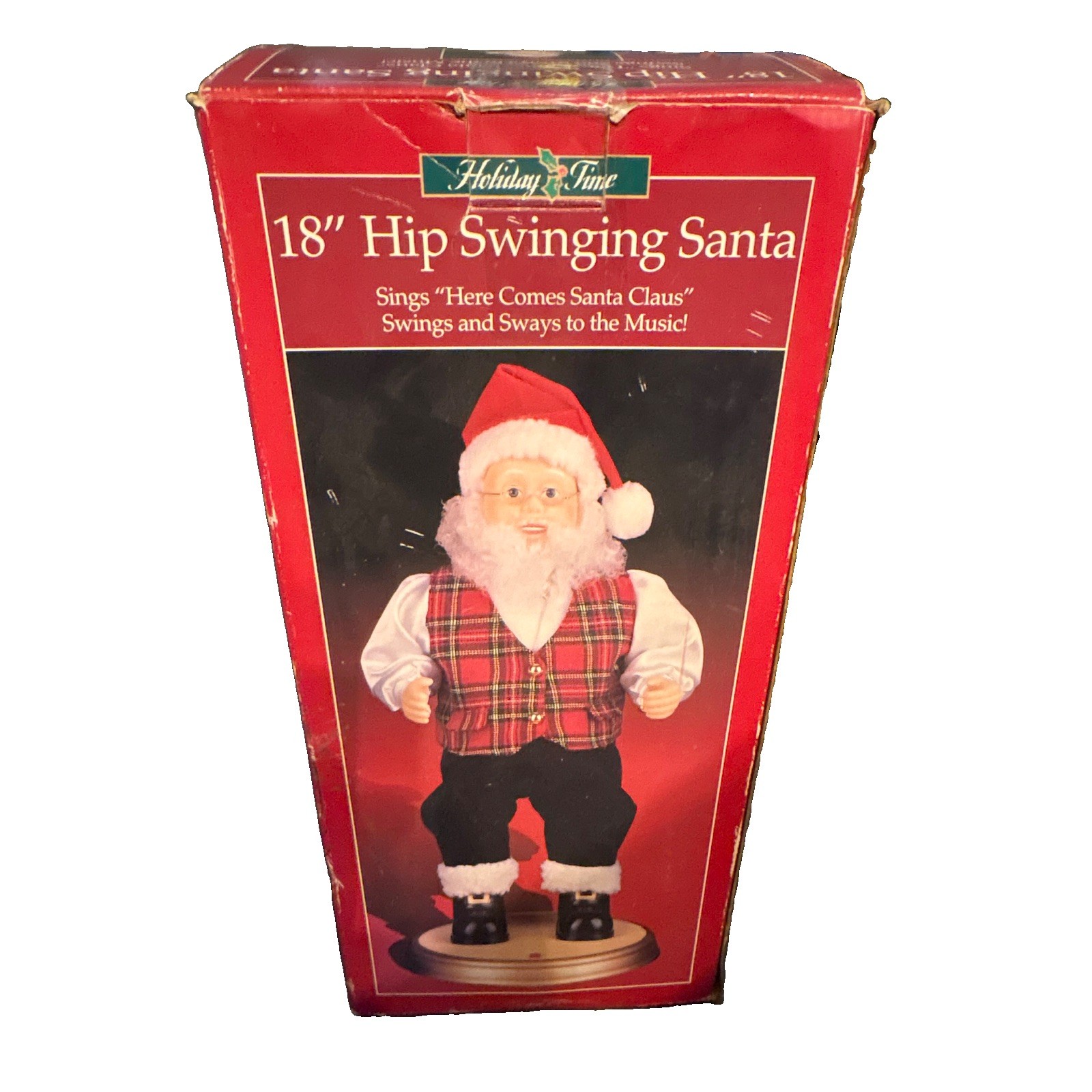Holiday Time 18 Inch Hip Swinging Santa Sings Here Comes Santa Claus ER Holiday Time 18 Inch Hip Swinging Santa Sings Here Comes Santa Claus ER