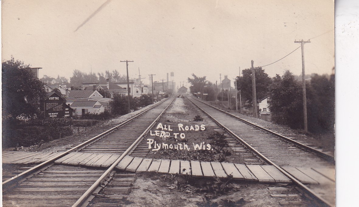 RPPC Plymouth WI Railroad Scene Sheboygan CO E of Fon du Lac Wisconsin Photo RPPC Plymouth WI Railroad Scene Sheboygan CO E of Fon du Lac Wisconsin Photo