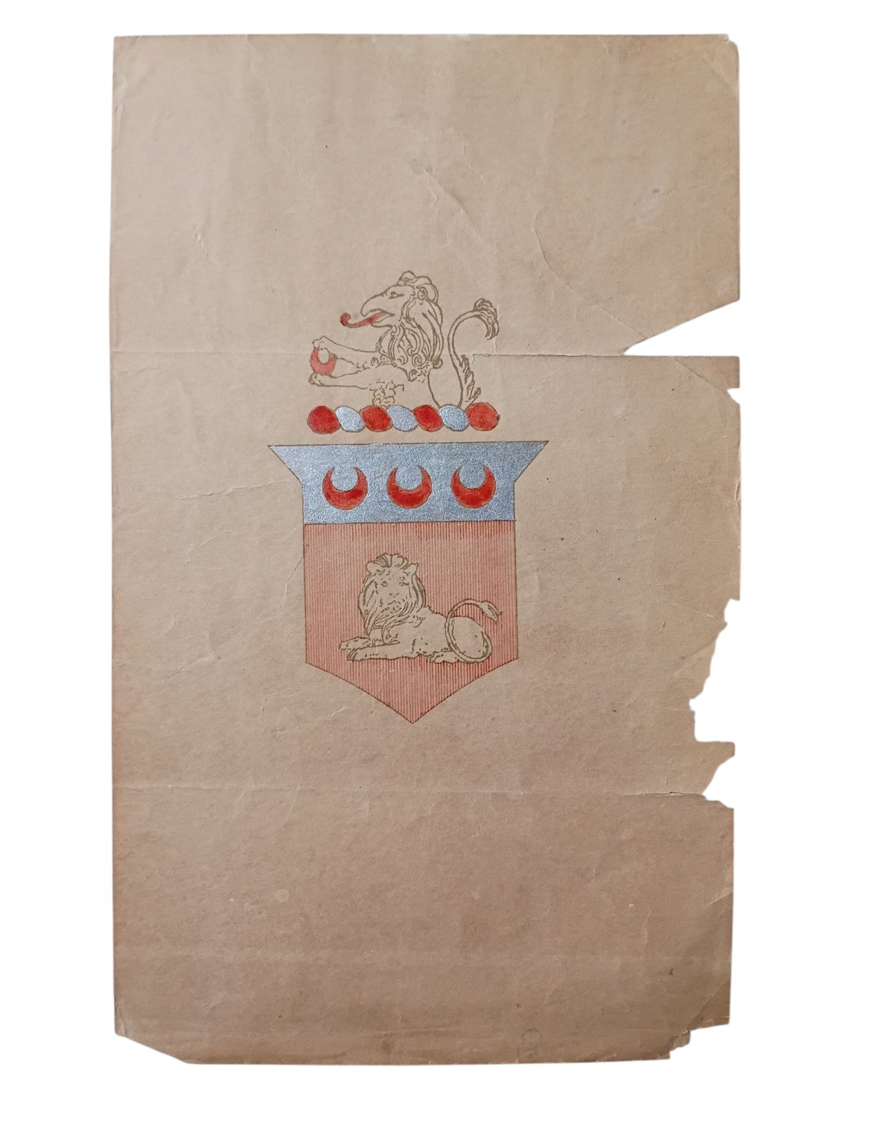 Antique armorial coat of arms painting Antique armorial coat of arms painting