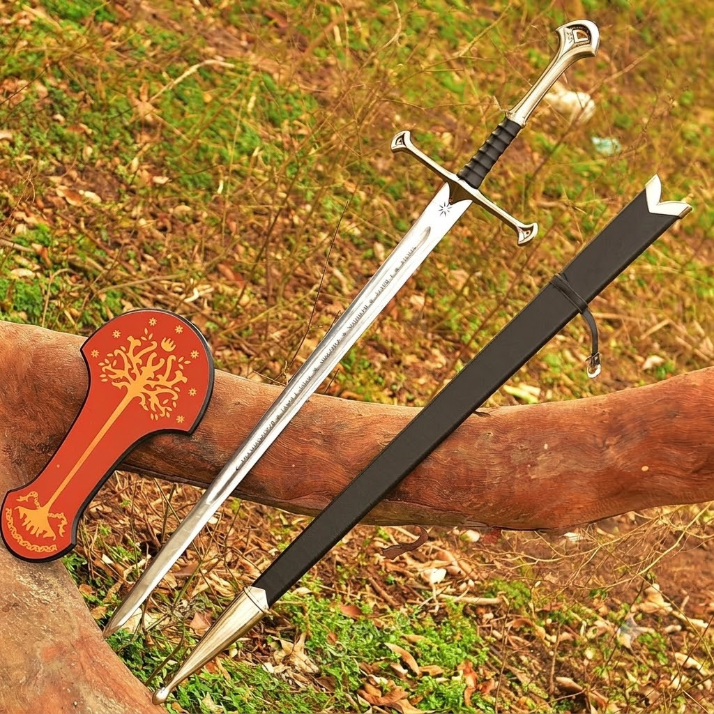 Anduril Narsil Sword Replica King Aragorn Lord of the Rings Stainless Steel Disp
