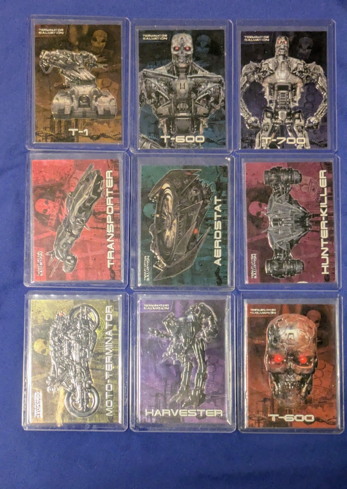 2009 Topps Terminator Salvation Embossed Foil COMPLETE 9 Card CHROME Set NM-M 2009 Topps Terminator Salvation Embossed Foil COMPLETE 9 Card CHROME Set NM-M