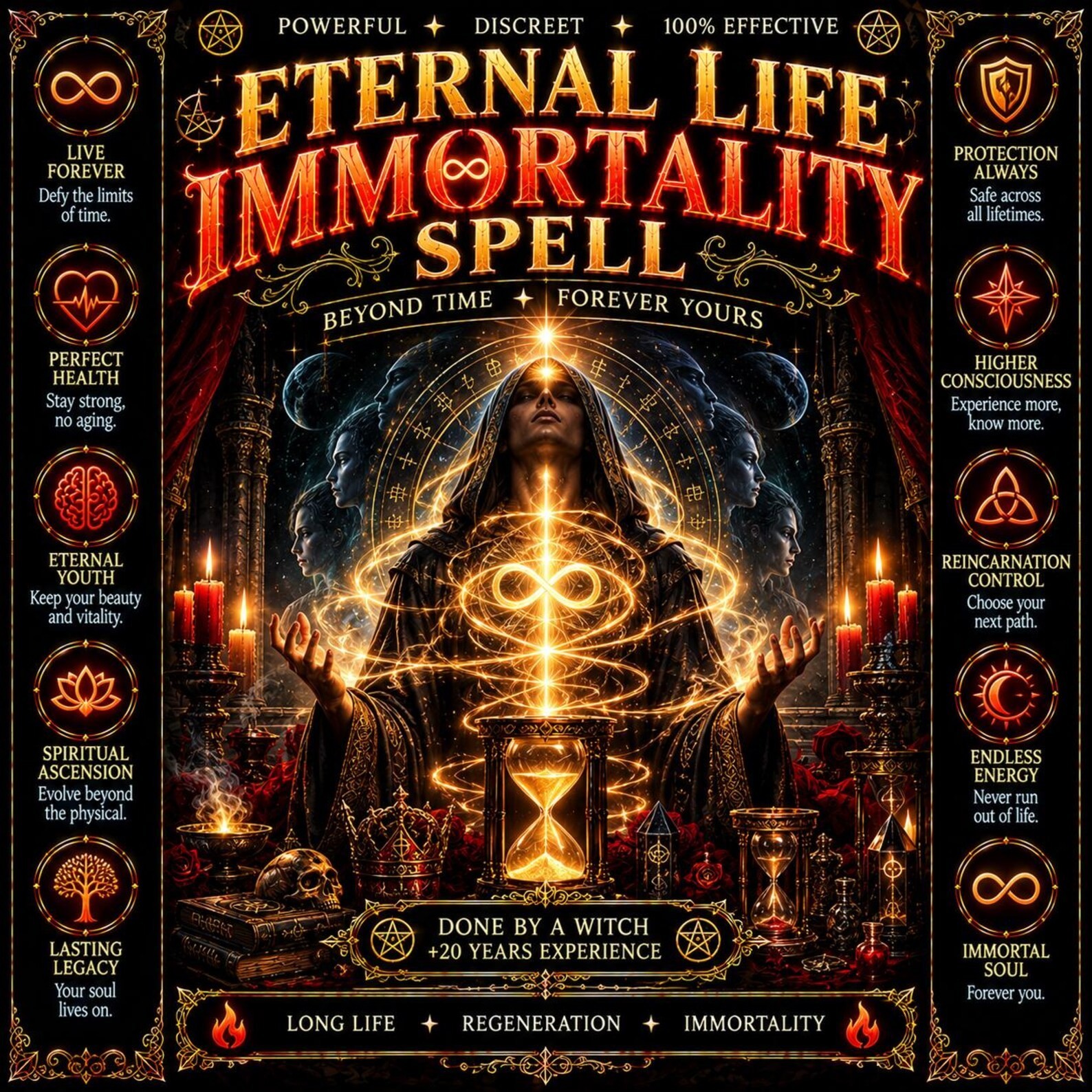 Immortality Spell - Eternal Life & Eternal Youth Witchcraft | Longevity Vitality