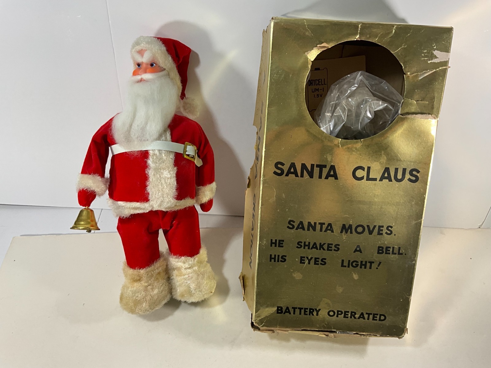 VINTAGE SANTA CLAUS FIGURE W/BOX 1950'S-60'S