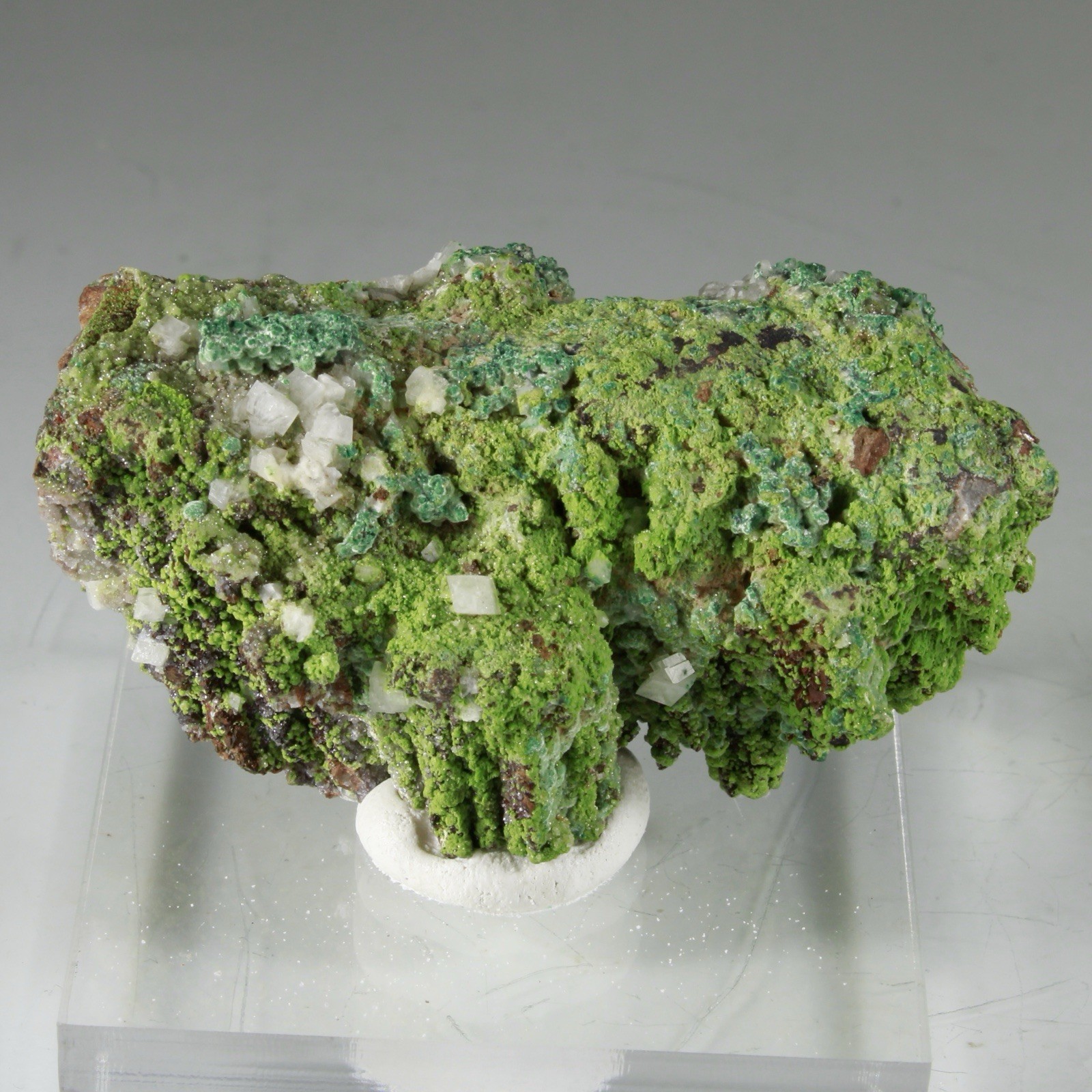 Aesthetic CALCITE & MALACHITE on DUFTITE on (?) - Tsumeb Mine, Tsumeb, Namibia Aesthetic CALCITE & MALACHITE on DUFTITE on (?) - Tsumeb Mine, Tsumeb, Namibia
