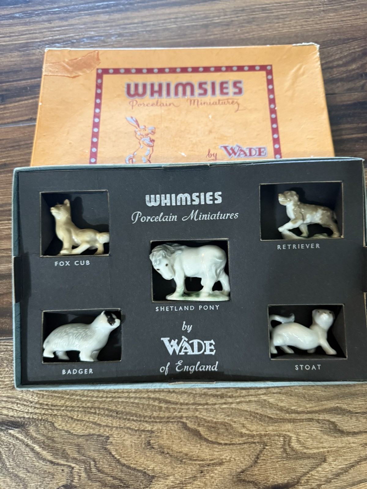 1955 Wade Of England WHIMSIES SET #3 RARE Vintage 5 Piece Set With Original Box 1955 Wade Of England WHIMSIES SET #3 RARE Vintage 5 Piece Set With Original Box