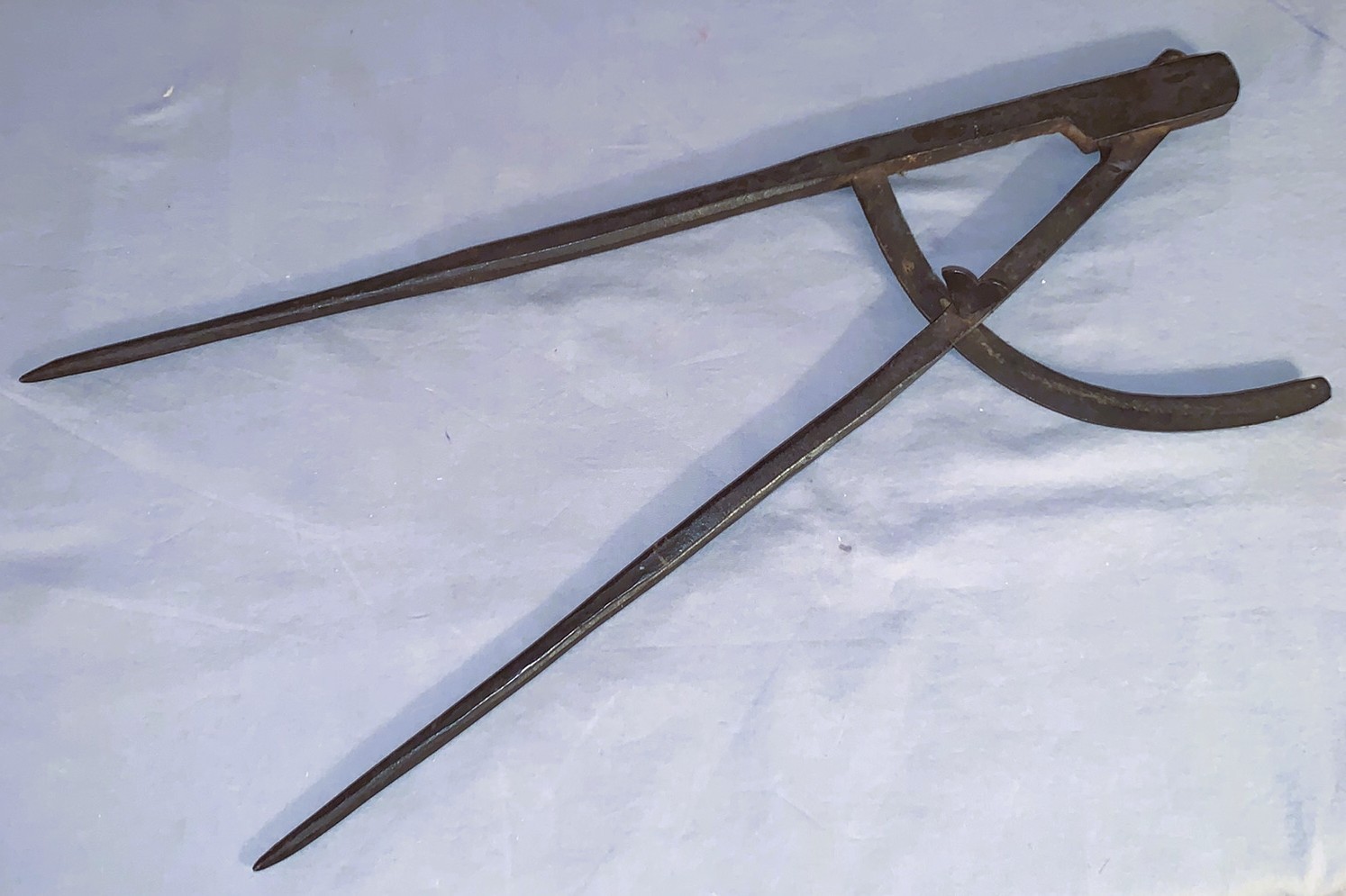 Antique 17 3/4" Blacksmith Hand Forged Iron Wing Divider Compass Antique 17 3/4" Blacksmith Hand Forged Iron Wing Divider Compass