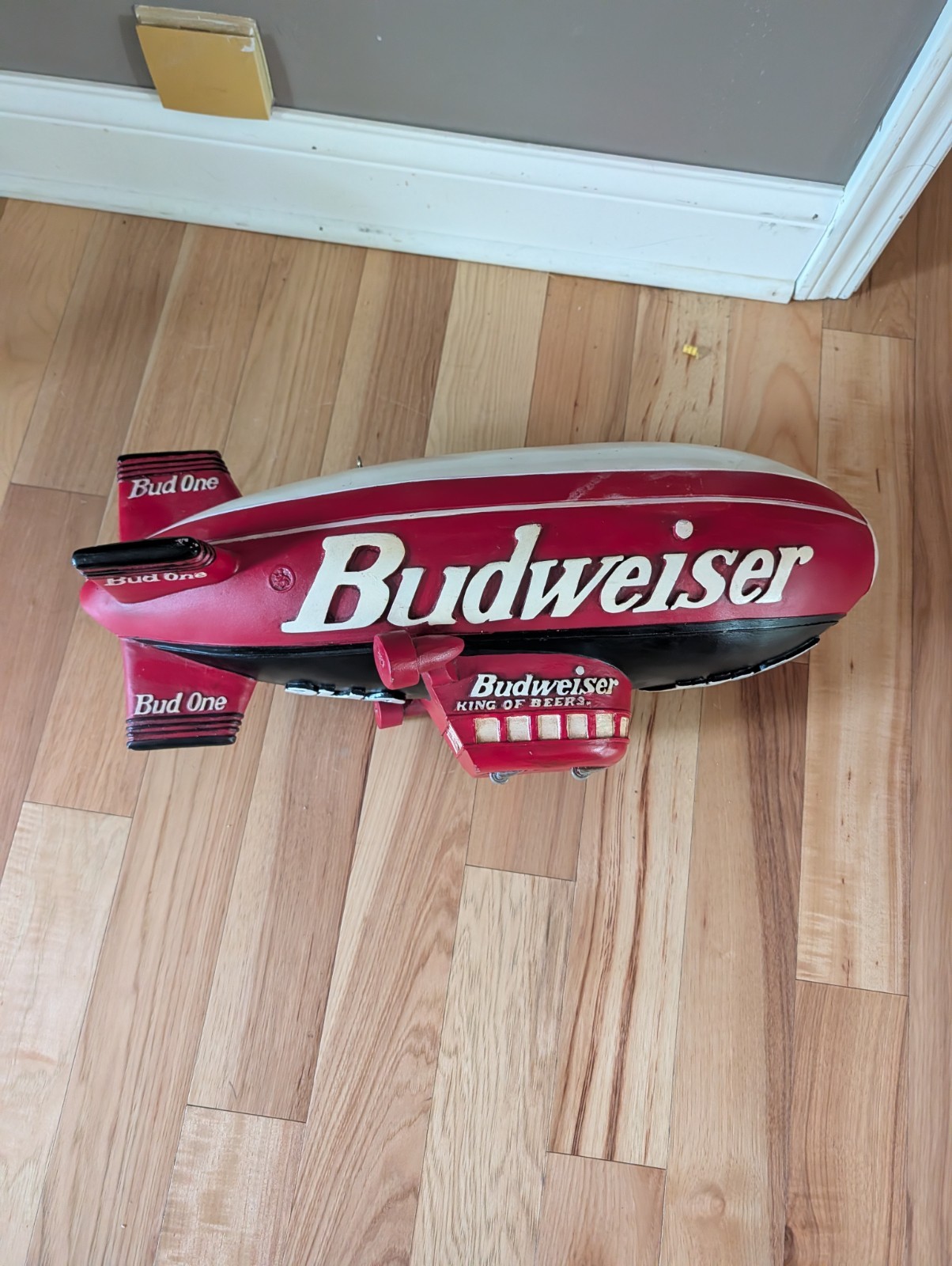 RARE Budweiser Beer Hanging Blimp Sign Bud One Wood Vintage Anheuser Busch RARE Budweiser Beer Hanging Blimp Sign Bud One Wood Vintage Anheuser Busch