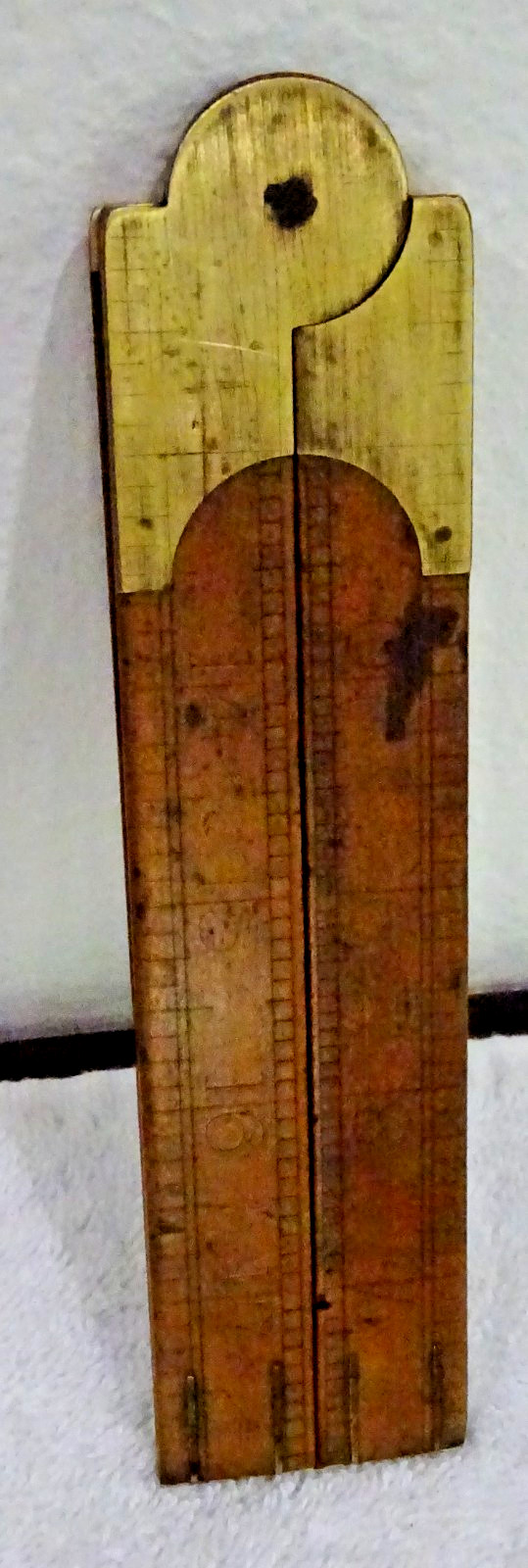 Rare Antique J. Smith Shipwright's Boxwood Brass Folding Rule 24" England