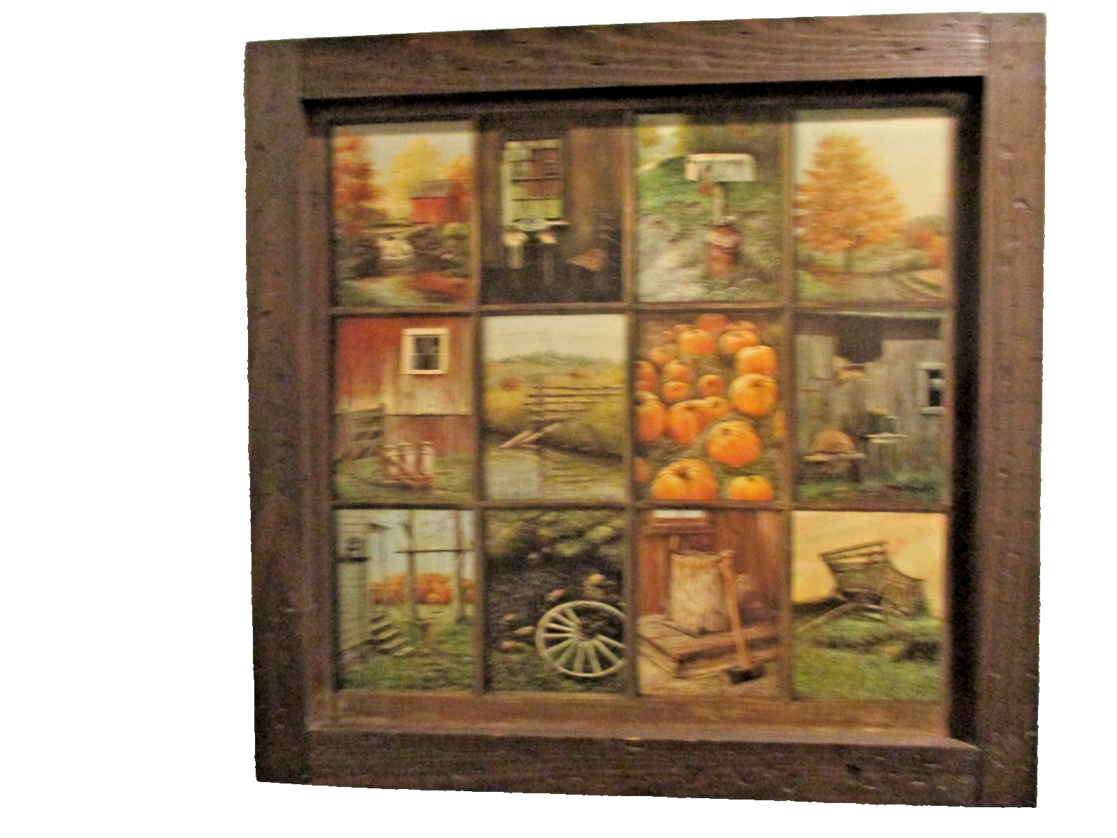 VTG Homco B Mitchell 12 Window Pane Picture Autumn Farm Home Interiors 25x 25.5 VTG Homco B Mitchell 12 Window Pane Picture Autumn Farm Home Interiors 25x 25.5