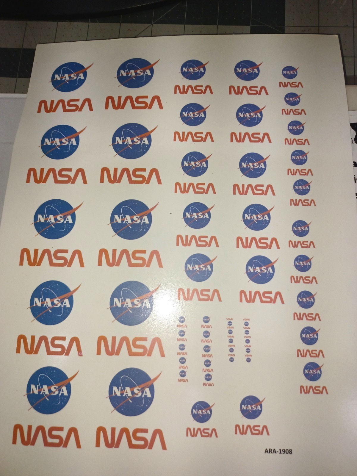DECALS- NASA MEATBALL (Waterslide) Model Rocketry FULL PAGE DECALS- NASA MEATBALL (Waterslide) Model Rocketry FULL PAGE