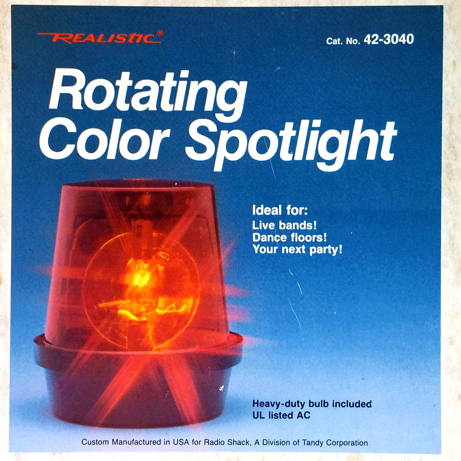 REALISTIC Rotating Red Color Spotlight In Box Radio Shack Plug In TANDY USA NOS REALISTIC Rotating Red Color Spotlight In Box Radio Shack Plug In TANDY USA NOS