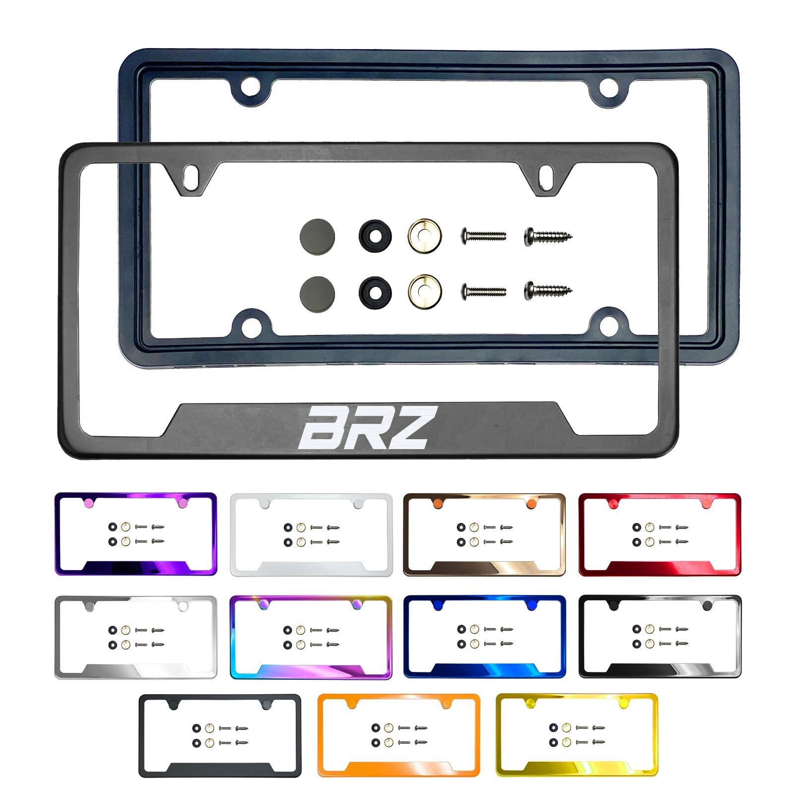 New Laser Etched Customize Stainless Steel License frame Silicone Guard For_BRZ New Laser Etched Customize Stainless Steel License frame Silicone Guard For_BRZ