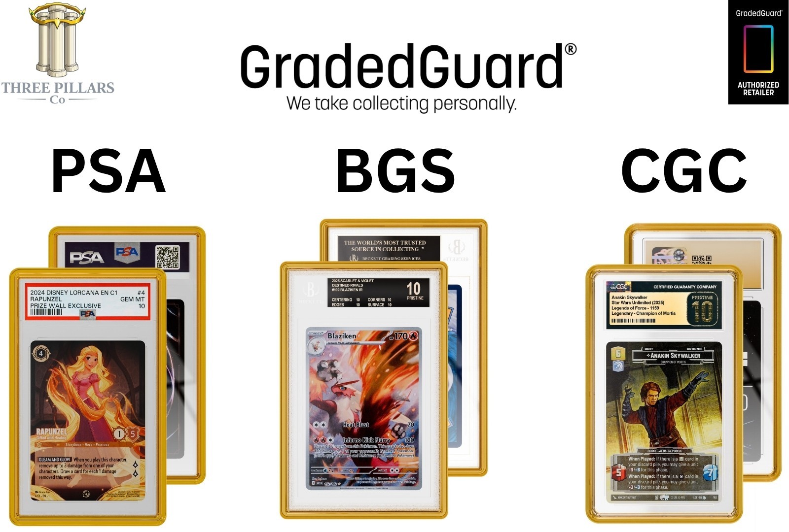 GradedGuard Jewel Graded Card Case - PSA, BGS, CGC - Multiple Colors Available
