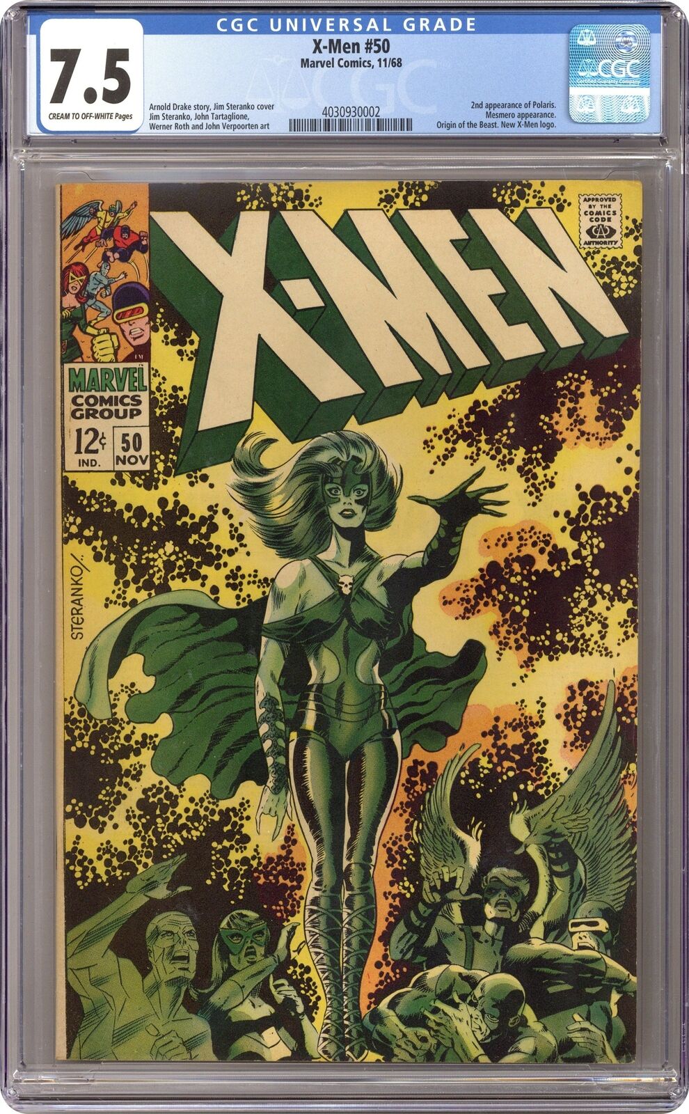 Uncanny X-Men #50 CGC 7.5 1968 4030930002