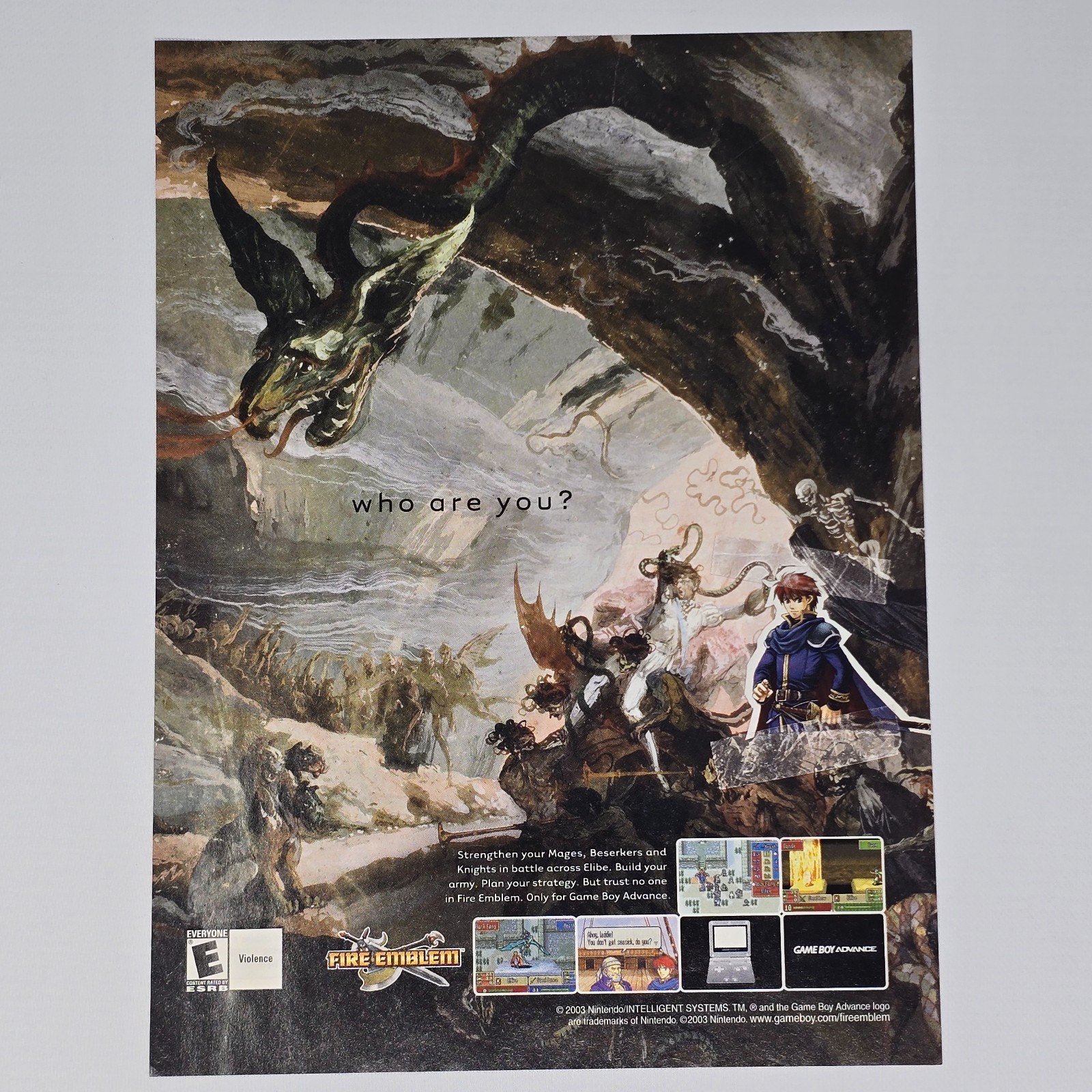 Fire Emblem Game Boy Advance Who Are You Print Ad/Poster Fire Emblem Game Boy Advance Who Are You Print Ad/Poster