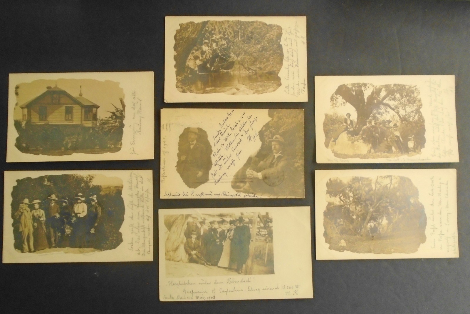 Lot (7) RPPC Real Photo Vignettes, Rare Family Photo Group, postmarked 1903 Lot (7) RPPC Real Photo Vignettes, Rare Family Photo Group, postmarked 1903