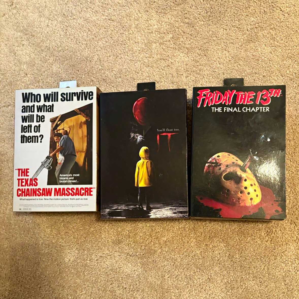 Friday the 13th: The Final Chapter, The Texas Chainsaw Massacre, IT figures Friday the 13th: The Final Chapter, The Texas Chainsaw Massacre, IT figures