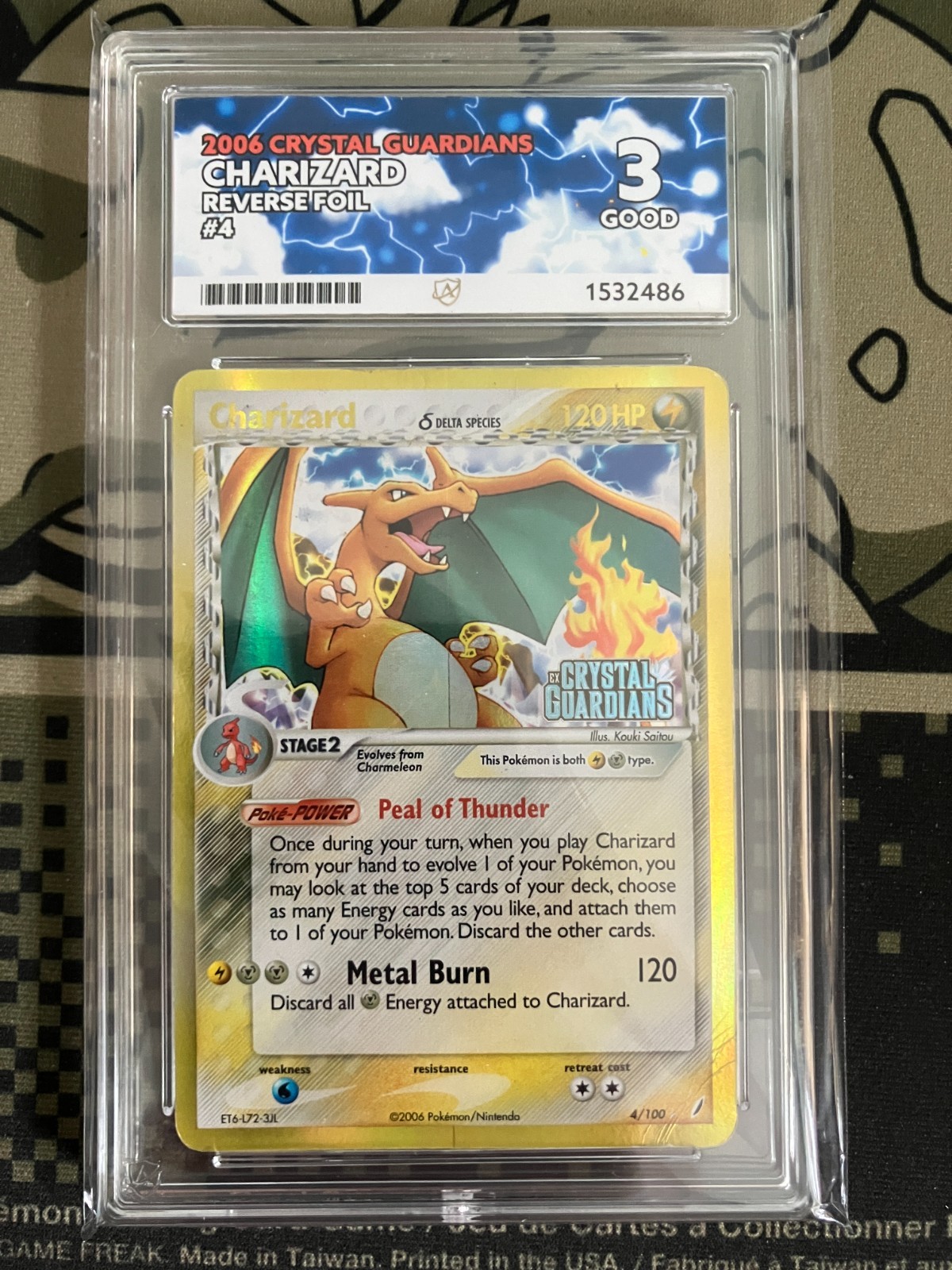 Pokemon TCG - Charizard  4/100 Reverse Holo - Crystal Guardians - ACE 6