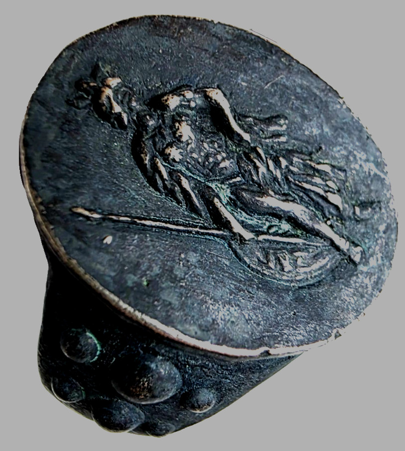 300 BC Ancient Roman Silver Ring Bellona goddess of destructive brutal warfare 300 BC Ancient Roman Silver Ring Bellona goddess of destructive brutal warfare