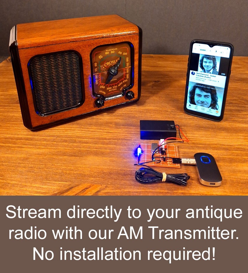 AM Transmitter - Stream Anything to Your Vintage Antique Tube Radio -  Bluetooth