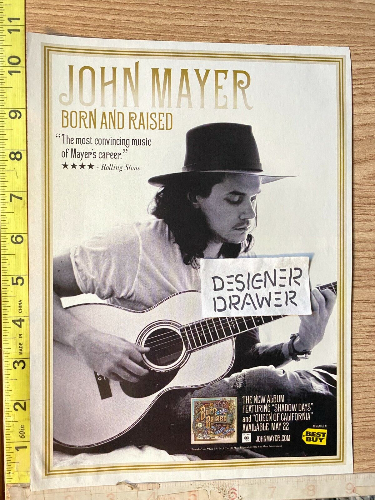 John Mayer Born And Raised Album 2012 Promotional Print Ad
