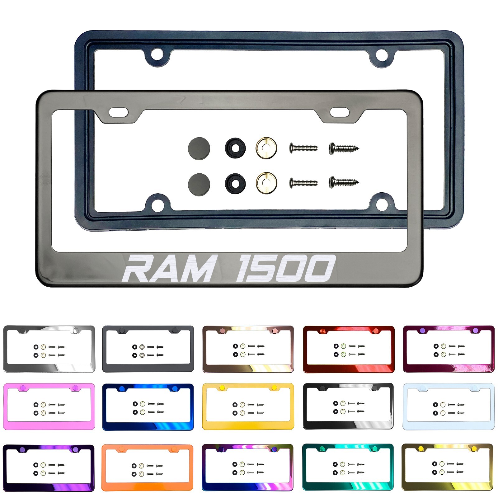 New Laser Etched Stainless Steel License Frame Silicone Guard for Ram1500 New Laser Etched Stainless Steel License Frame Silicone Guard for Ram1500