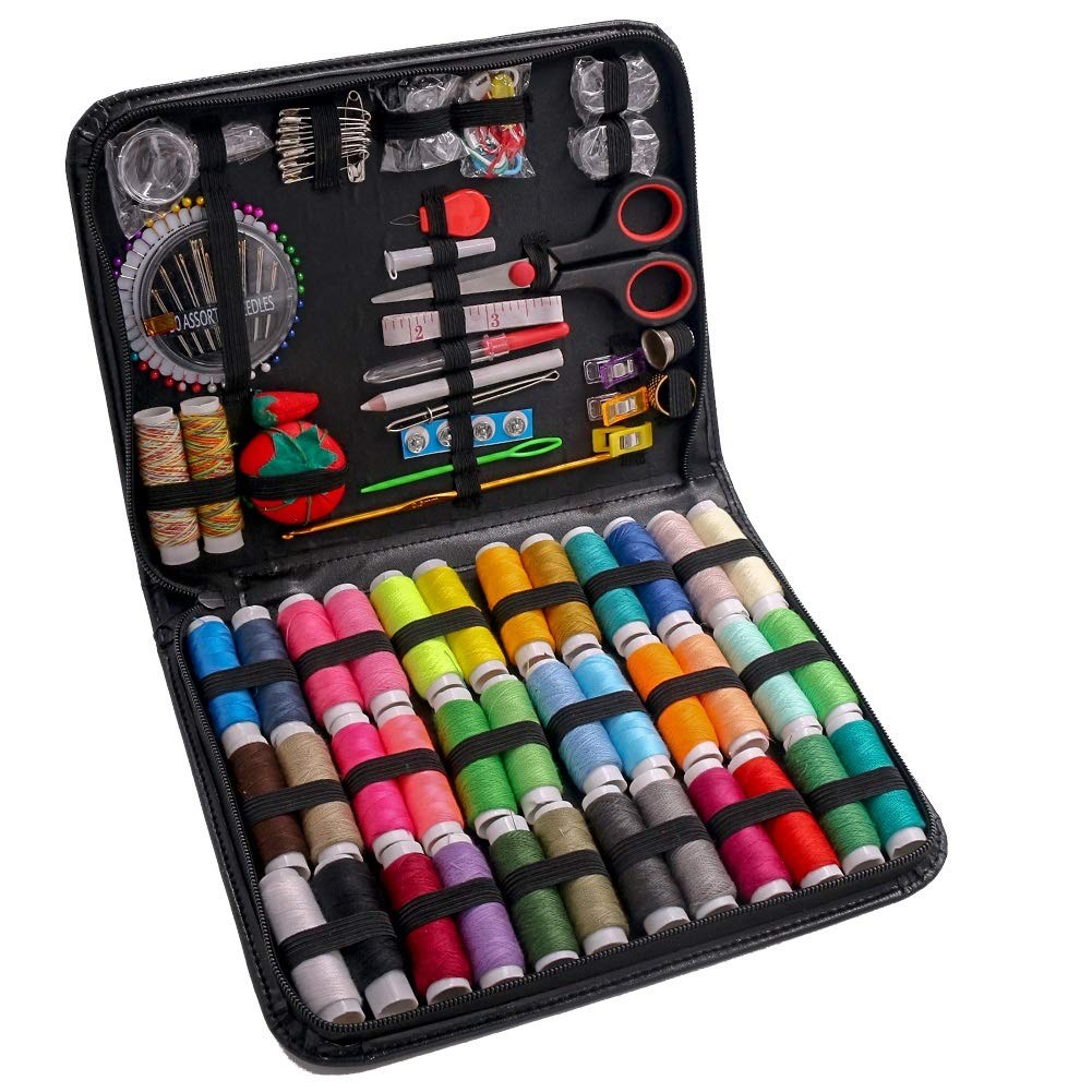 183PCS Premium Sewing Machine Kit, 38 XL Thread Spools Large Sewing Kits for Ad
