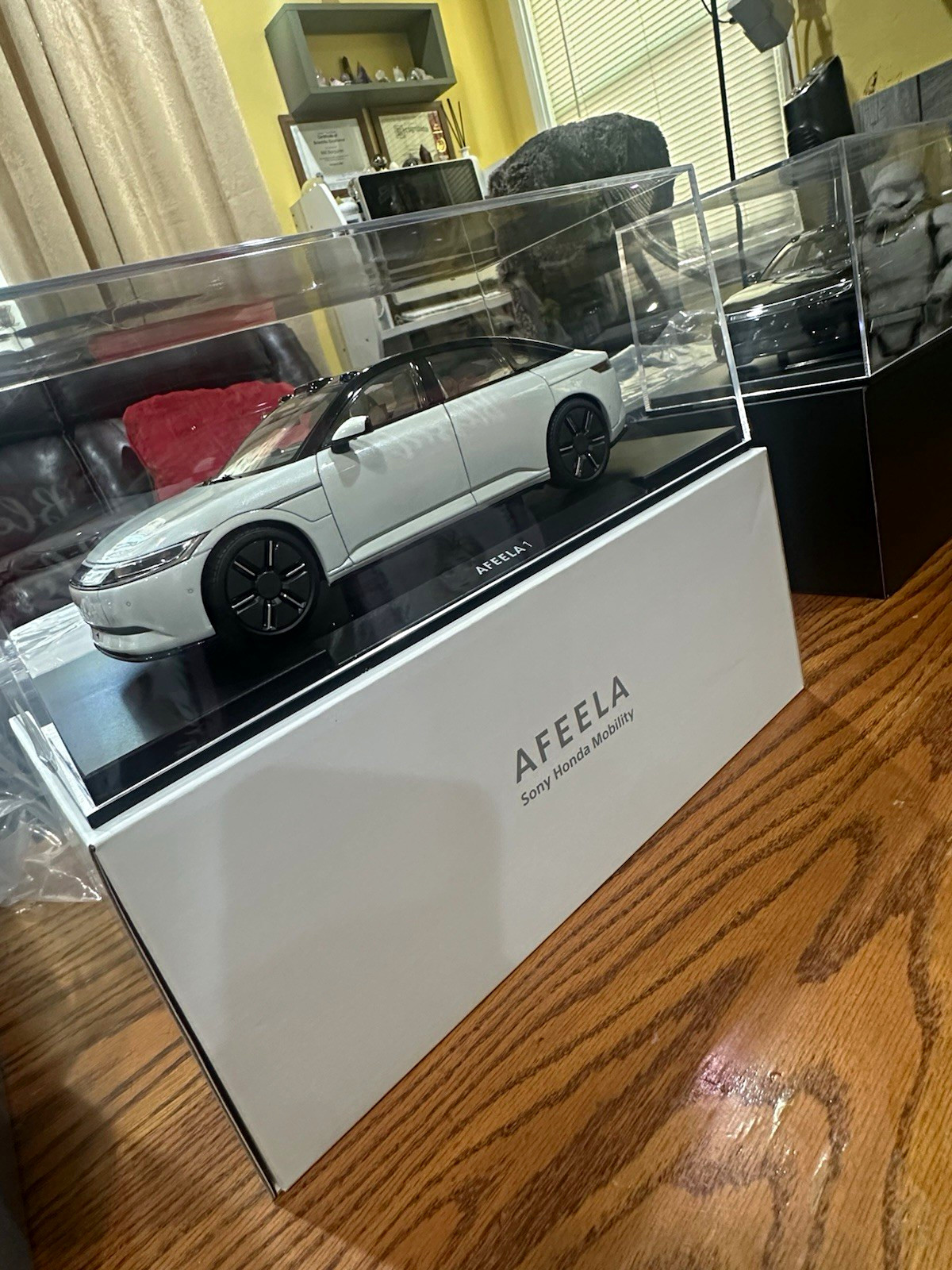 AFEELA 1:18 Scale Model Car Vehicle - AFEELA Make with Clear Display Case AFEELA 1:18 Scale Model Car Vehicle - AFEELA Make with Clear Display Case