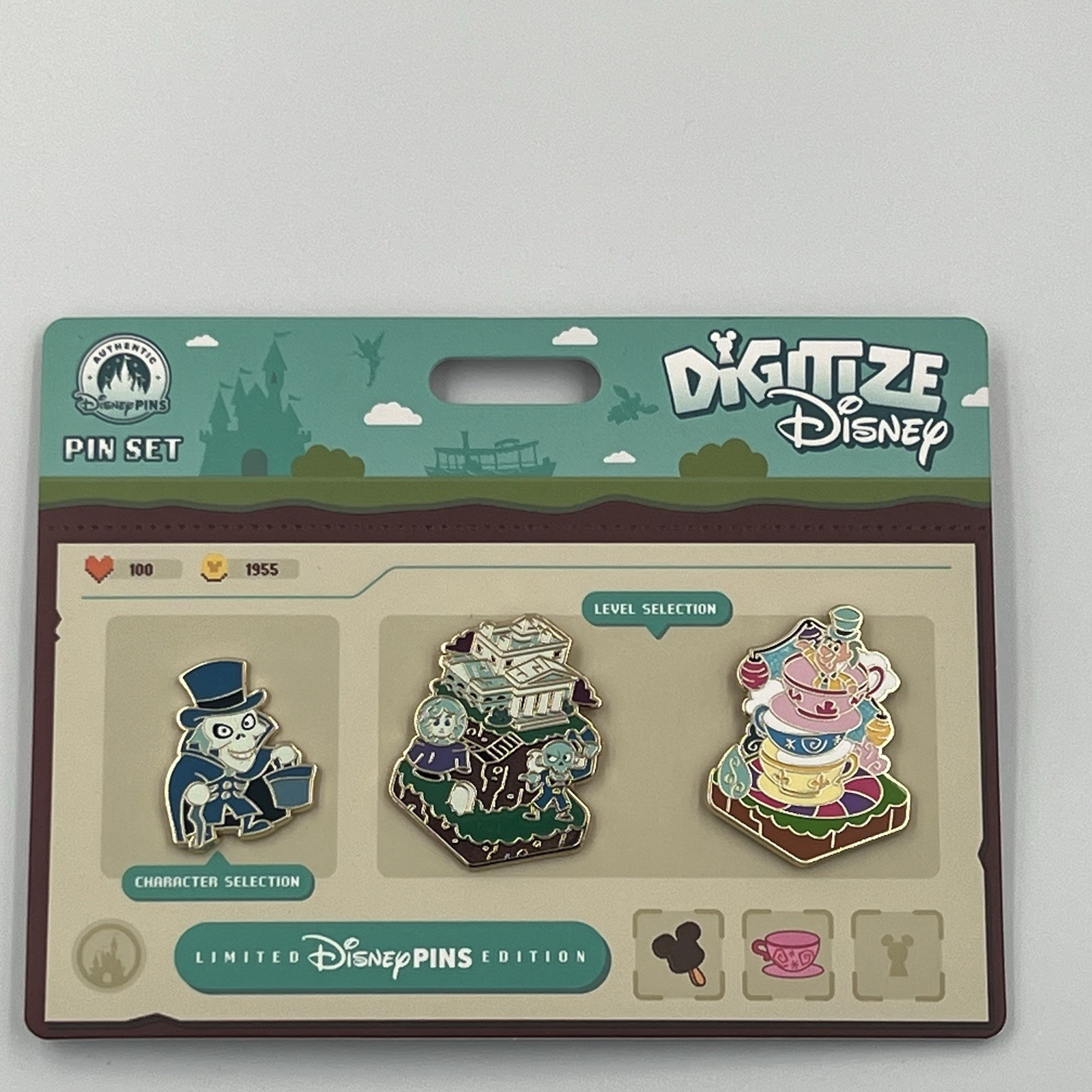 2026 Disneyland Digitize Disney Pins Hatbox Ghost Haunted Mansion Tea Cups Set 2026 Disneyland Digitize Disney Pins Hatbox Ghost Haunted Mansion Tea Cups Set