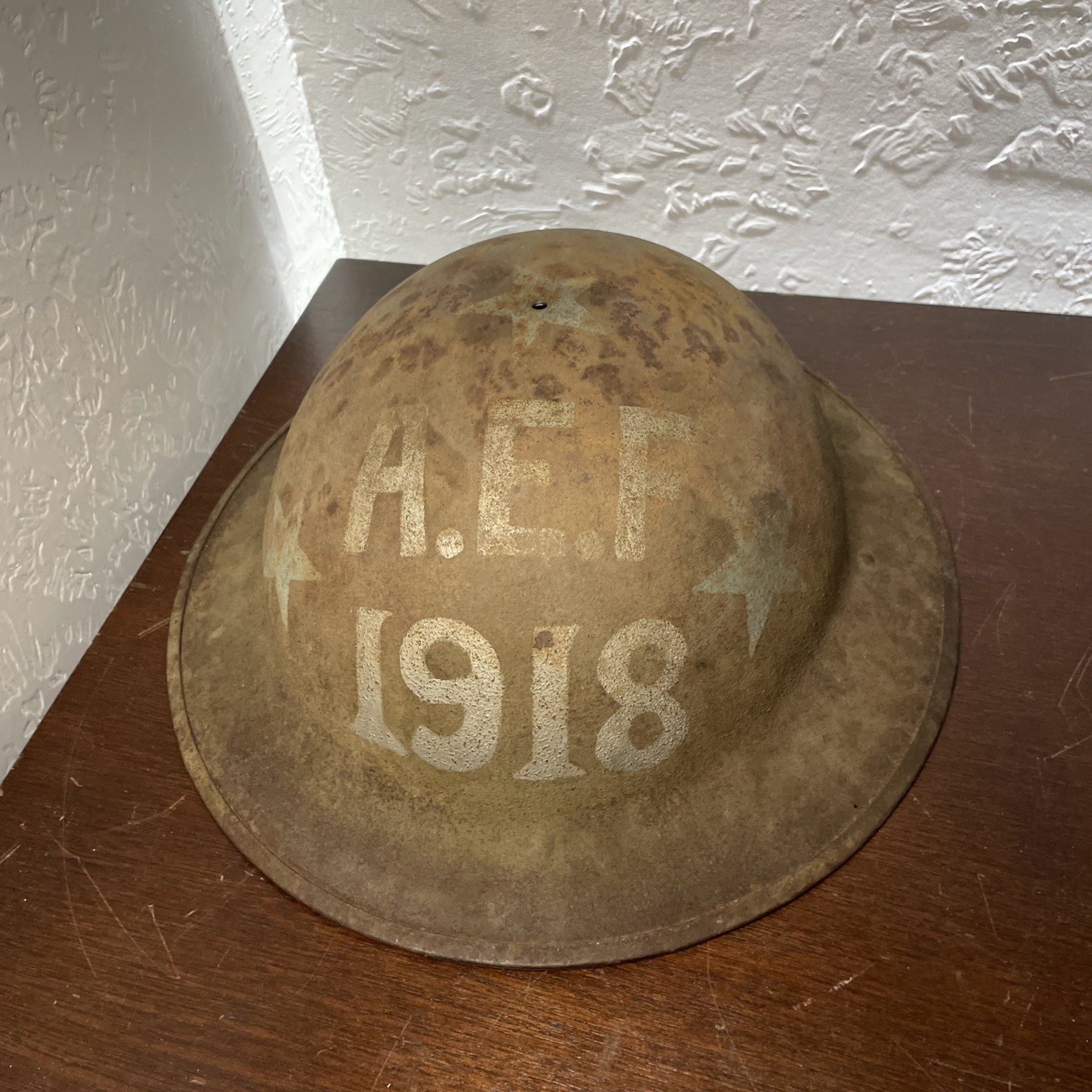 WWI U.S. M1917 "Doughboy" Helmet No Liner / AEF 1918 Paint WWI U.S. M1917 "Doughboy" Helmet No Liner / AEF 1918 Paint
