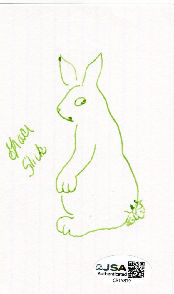 Grace Slick Jefferson Airplane Starship HOF Signed Autograph Rabbit Sketch JSA Grace Slick Jefferson Airplane Starship HOF Signed Autograph Rabbit Sketch JSA