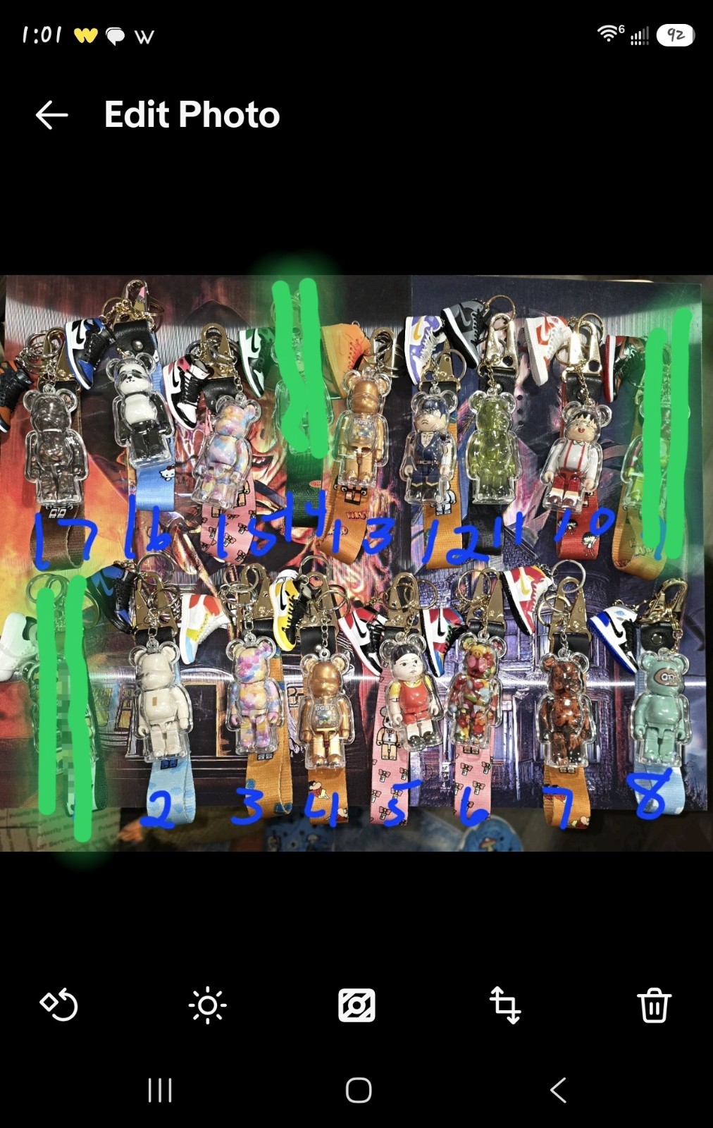 SUPBEAR Figure Keychain/Strap Lot of 17 Detachable Keyring Clasp.