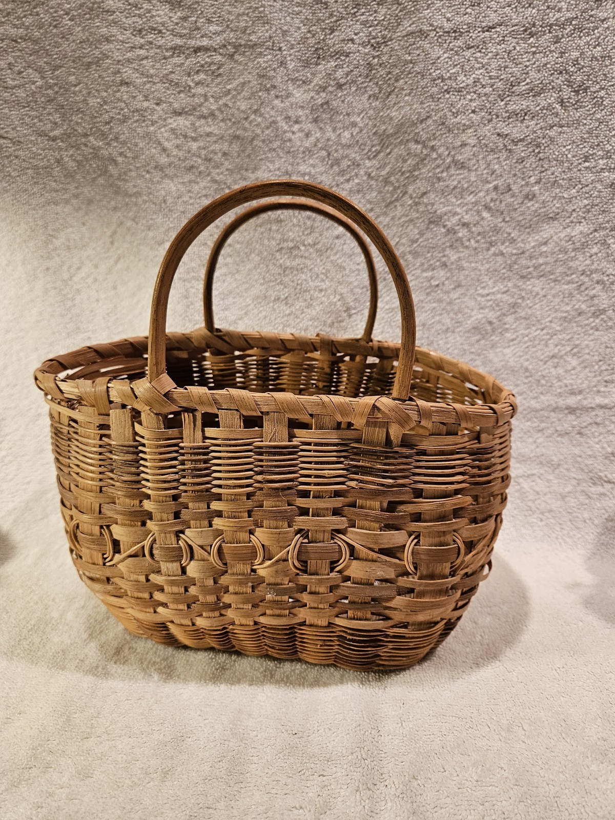 Vintage Two Handled Basket possibly Native American made. 9.5" long Vintage Two Handled Basket possibly Native American made. 9.5" long
