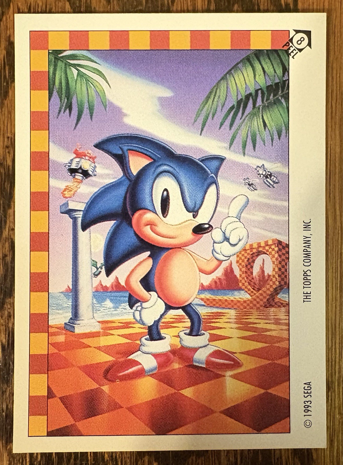 Vintage 1993 Topps Sonic the Hedgehog Sticker Card #8 - Unpeeled SEGA Vintage 1993 Topps Sonic the Hedgehog Sticker Card #8 - Unpeeled SEGA