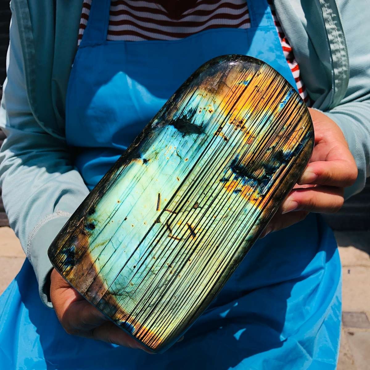 5.39LB Natural Labradorite Blue Quartz Crystal Polished Healing Sample 6443 5.39LB Natural Labradorite Blue Quartz Crystal Polished Healing Sample 6443