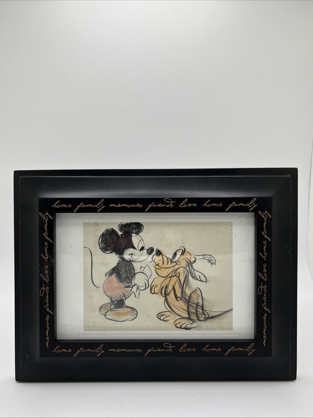 Vintage Disney Mickey Mouse "Plutos Purchase 1942" Framed Postcard Animation Art Vintage Disney Mickey Mouse "Plutos Purchase 1942" Framed Postcard Animation Art