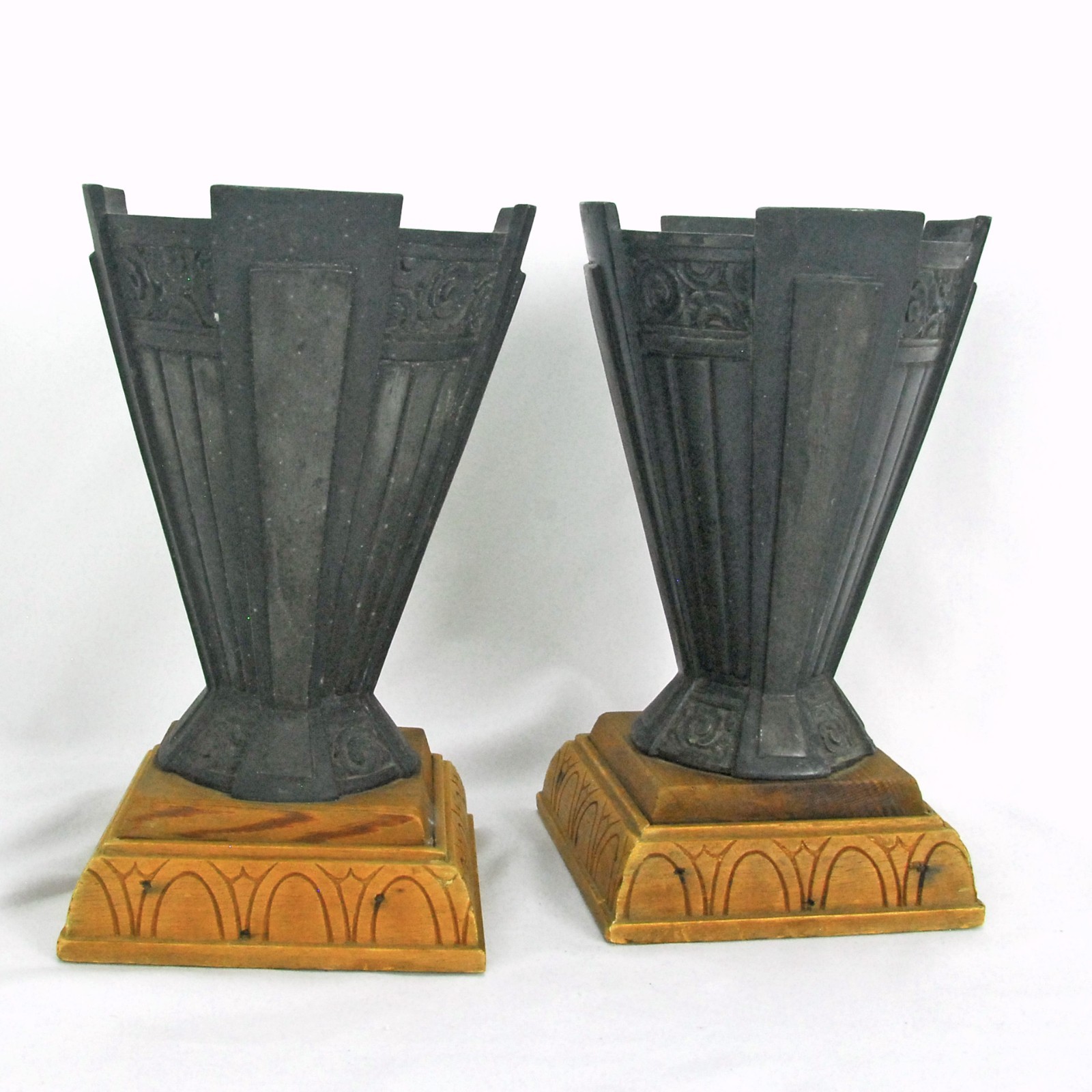 Pair of Art Deco Mantel Urn Vases 1920’s-30’s Pair of Art Deco Mantel Urn Vases 1920’s-30’s