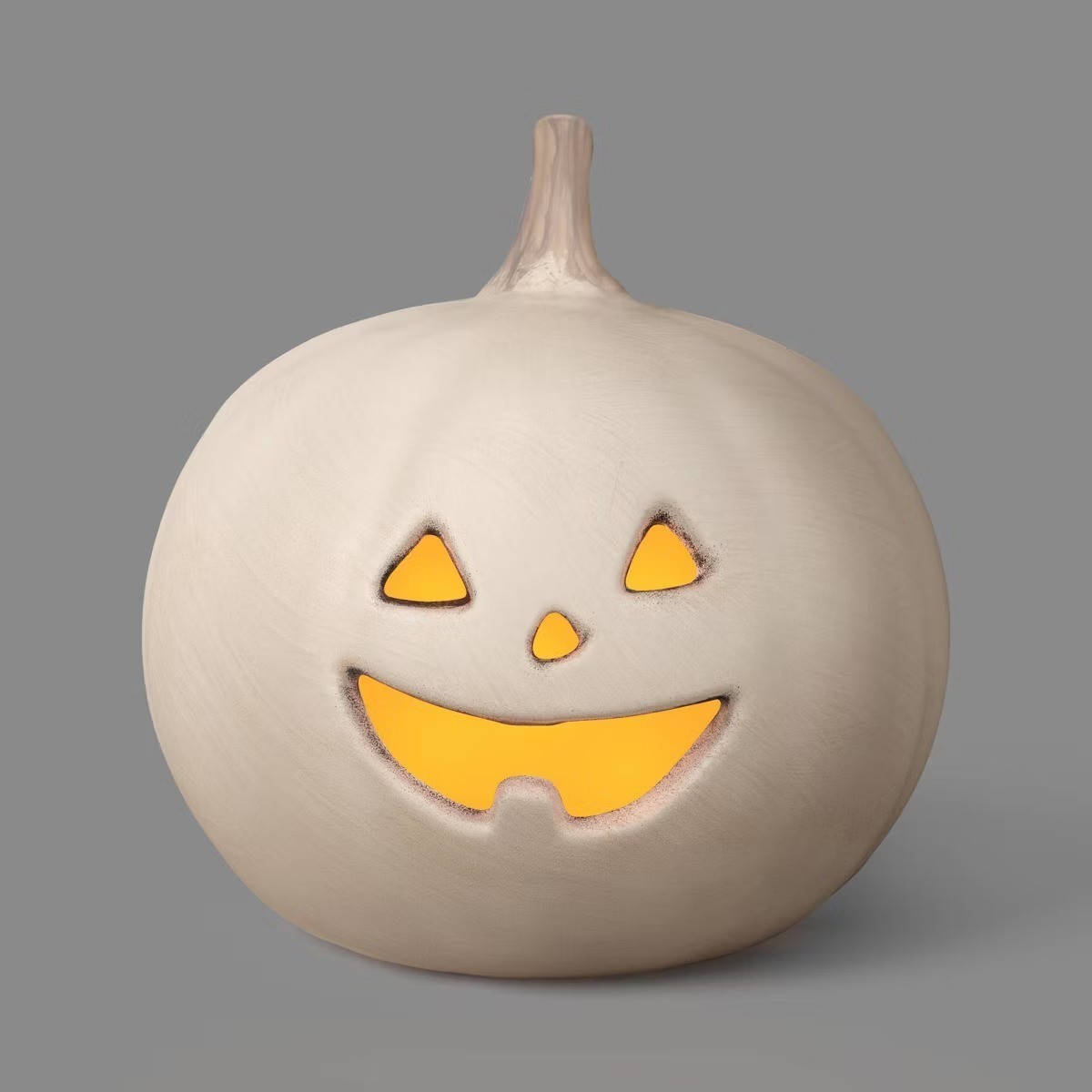 14" Lit Pumpkin Jack O' Lantern with 1 Tooth/Timer and Terracotta Look 14" Lit Pumpkin Jack O' Lantern with 1 Tooth/Timer and Terracotta Look