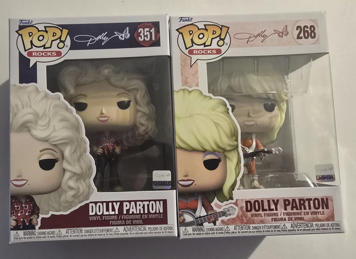 Funko Pop Dolly Parton #351 and #268 Two Pack Funko Pop Dolly Parton #351 and #268 Two Pack
