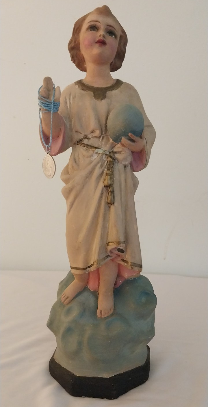Vintage Jesus of the Ball, Child Jesus with medal French Spain 12.75" Vintage Jesus of the Ball, Child Jesus with medal French Spain 12.75"