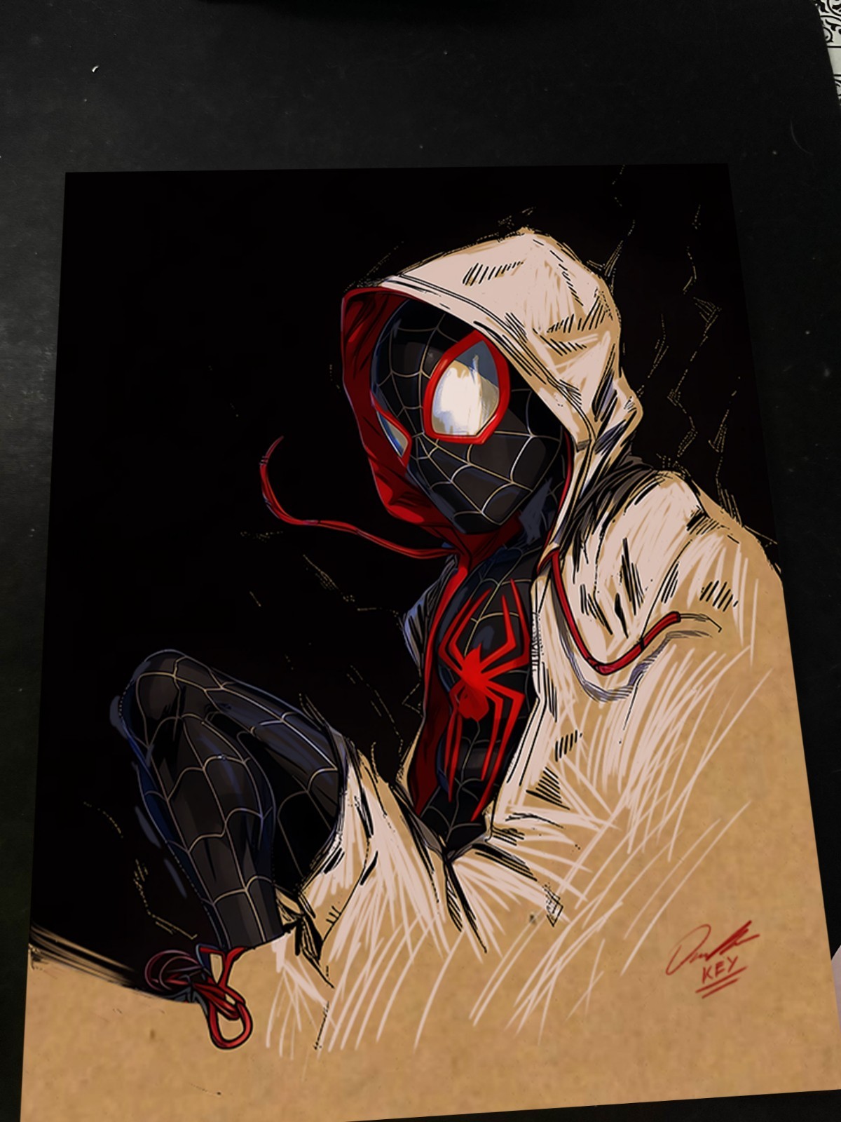 Miles Morales Art Print Signed 8.5x11 | Art by Keyeske Miles Morales Art Print Signed 8.5x11 | Art by Keyeske