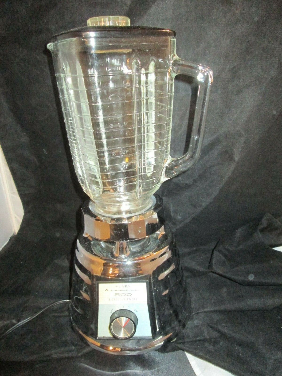 Sears Kenmore 500 Deco Chrome Glass Beehive Blender 3-Speed Tested Works Great Sears Kenmore 500 Deco Chrome Glass Beehive Blender 3-Speed Tested Works Great